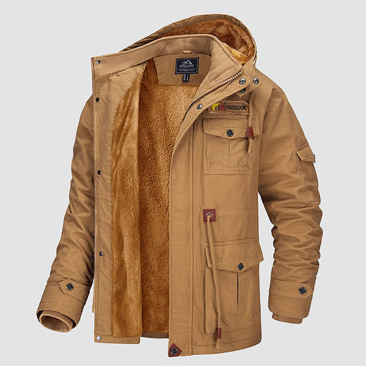 Elegante y Acogedor ❄️! Chamarra Militar de Algodón para Hombre - Ajuste con Cordón, Ideal para Regalo