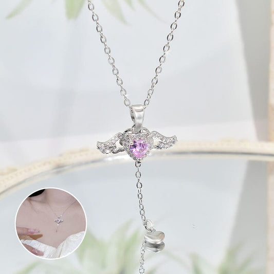 💖Para aquellos a quienes amas, incluyéndote a ti mismo.💖Collar con alas de ángel rosas