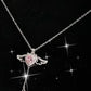 👼 2026 Sale — Over 44,000 Sold!✨ Pink Angel Wings Necklace – Movable Wing Design 💘