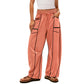 👖 LIMITED-TIME 50% OFF! ✨ Women's Drawstring Wide-Leg Pants – Loose, Color-Block, All-Day Ease 🌿