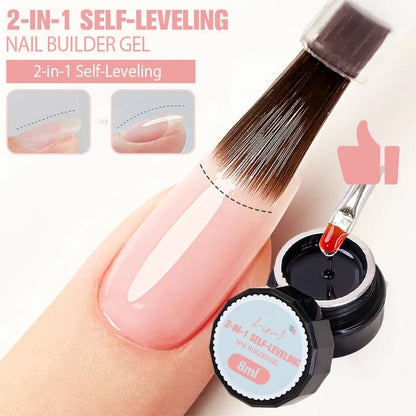 💎 BUY 1 GET 1 FREE! 💎 2-in-1 Self-Leveling Nail Builder Gel – Base + Builder in One, 15s Quick Cure for Salon-Quality Nails at Home