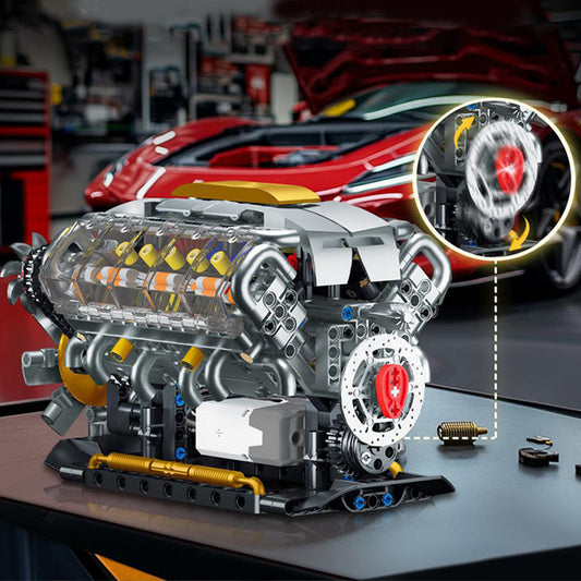 💎 50% OFF! 💎 OHV V8 Small-Block Engine Model Kit – 692-Piece Transparent, Motorized & Fully Functional Building Set 🔧🌀