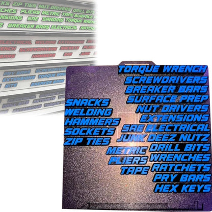 🧰 LIMITED-TIME 50% OFF! ✨ 3D Magnetic Toolbox Drawer Labels – High Contrast, Durable PLA 🏷️