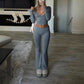 💎 50% OFF WOMEN'S 2-PC CROP TOP SET! 💎 Flowy High-Low Hem, Wide-Leg Pants & Soft Breathable Fabric for Yoga and Casual Wear