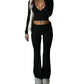 💎 50% OFF WOMEN'S 2-PC CROP TOP SET! 💎 Flowy High-Low Hem, Wide-Leg Pants & Soft Breathable Fabric for Yoga and Casual Wear