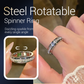 🎉 2026 Sale — Over 39,000 Sold! 💍 Titanium Steel Rotatable Spinner Ring with Zirconia – Stress-Relief & Sparkle ✨