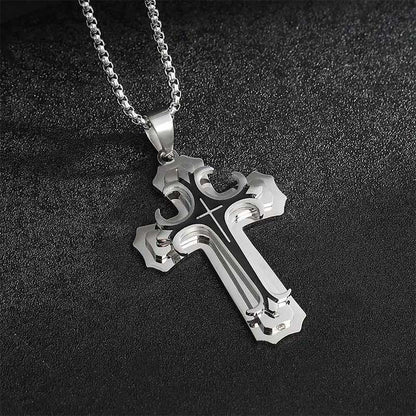 🔥2026 New Arrivals: 50% Off for a Limited Time!🔥Men's Two-Tone Cross Pendant Necklace