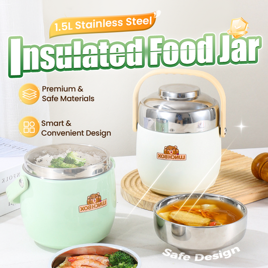 💎 50% OFF! 💎 1.5L Stainless Steel Vacuum Insulated Food Jar – Keeps Meals Hot 12H, Leak-Proof & Multi-Compartment