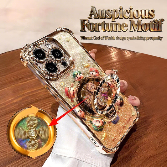 📢📢50% OFF! 🎖️ Phone Case With 360° Rotatable Magnetic Kickstand – God of Wealth Design, Stress Relief Spinner & Ultimate Protection! 📱🌀