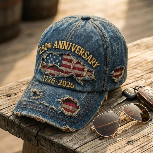 🧢 LIMITED-TIME 50% OFF! 🎆 250th Anniversary Distressed Baseball Cap – Vintage Style, Adjustable & Patriotic Commemorative 🇺🇸