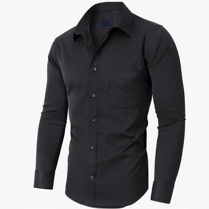💎 50% OFF! 💎 Solid-Color Long-Sleeve Shirt – Wrinkle-Resistant, Breathable Cotton Blend & Professional Fit for Work or Casual Wear 👔✨