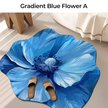 3D Shaped Flower Diatomite Absorbent Floor Mat