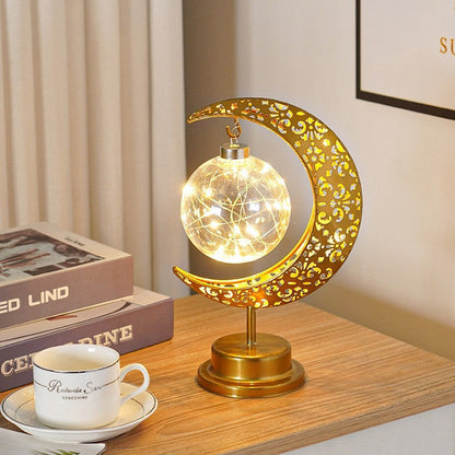 📢📢50% OFF! 🌙✨ Decorative LED Moon Light Table Lamp – Realistic Lunar & Star Design with Warm Golden Glow for Bedrooms, Desks & Dreamy Spaces!