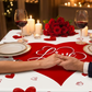 🔥 50% OFF! 💖 Valentine's Day Romantic Tablecloth – Heart & Rose Print, Wrinkle-Resistant Polyester & Easy Care 🌹🍽️