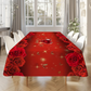 🔥 50% OFF! 💖 Valentine's Day Romantic Tablecloth – Heart & Rose Print, Wrinkle-Resistant Polyester & Easy Care 🌹🍽️