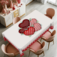 🔥 50% OFF! 💖 Valentine's Day Romantic Tablecloth – Heart & Rose Print, Wrinkle-Resistant Polyester & Easy Care 🌹🍽️
