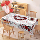 🔥 50% OFF! 💖 Valentine's Day Romantic Tablecloth – Heart & Rose Print, Wrinkle-Resistant Polyester & Easy Care 🌹🍽️