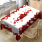 🔥 50% OFF! 💖 Valentine's Day Romantic Tablecloth – Heart & Rose Print, Wrinkle-Resistant Polyester & Easy Care 🌹🍽️