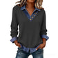 🎉👚 60% off ⚡ Women's Patchwork Denim Collar Faux 2-Piece Top – Effortless Layered Look, V-Neck & Premium Comfort! 🌸👖