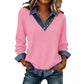 🎉👚 60% off ⚡ Women's Patchwork Denim Collar Faux 2-Piece Top – Effortless Layered Look, V-Neck & Premium Comfort! 🌸👖