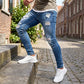 💎 50% OFF! 💎 Stylish Distressed Skinny Jeans for Men – Slim Tapered Fit, Breathable Cotton & Edgy Ripped Details 👖🔥