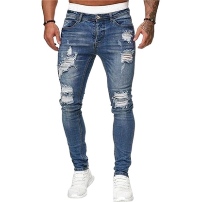 💎 50% OFF! 💎 Stylish Distressed Skinny Jeans for Men – Slim Tapered Fit, Breathable Cotton & Edgy Ripped Details 👖🔥