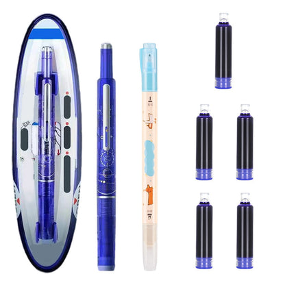 🖊️ LIMITED-TIME 50% OFF! ✨ Retractable Fountain Pen Set – Quick-Dry, Fine Tip, 5 Extra Cartridges 📝