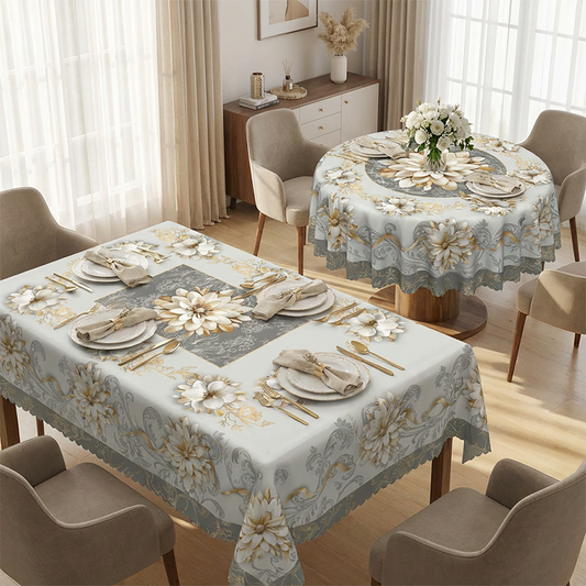 💮🍽️ Limited-Time 50% Off! Elegant Waterproof Embossed Floral Tablecloth – Oil-Resistant, Wrinkle-Free & Machine Washable