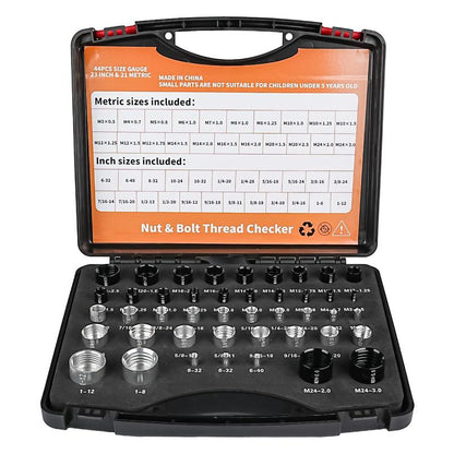 🔧📏 50% OFF! Nut & Bolt Thread Checker Kit – Military-Grade Precision for Internal & External Threads (Metric + Imperial)