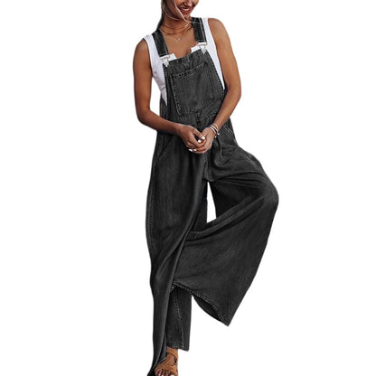 👖 LIMITED-TIME 50% OFF! ✨ Women's Sleeveless Denim Overalls – Wide-Leg, Comfortable ✨