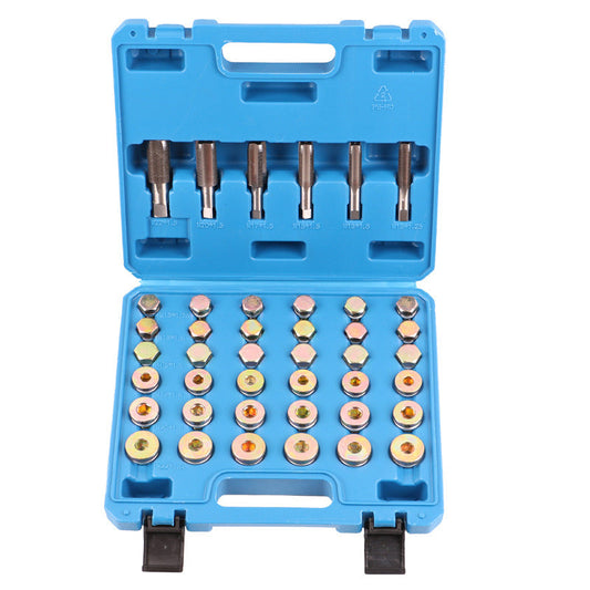 🔧🚗 60% de réduction ! Kit de réparation de filetage de bac à huile – 114 pièces, acier rapide HSS, pour une réparation durable et précise