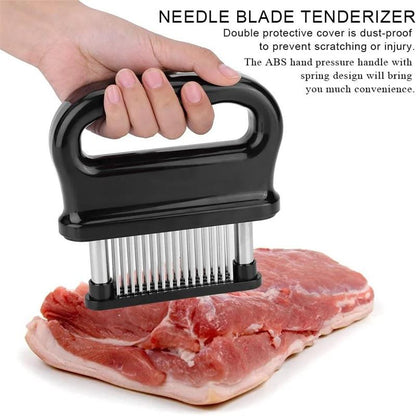 📢 50% OFF!! 🎉 Meat Tenderizer with 48 Stainless Steel Blades – Tenderize in Seconds, Dishwasher-Safe & Safe Storage Cover Included! 🔪