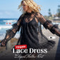 👗 LIMITED-TIME 50% OFF! ✨ Elegant Hollow-Out Lace Dress – Ruffle Sleeves, Flowy, Romantic 🌸