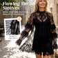 👗 LIMITED-TIME 50% OFF! ✨ Elegant Hollow-Out Lace Dress – Ruffle Sleeves, Flowy, Romantic 🌸