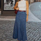 💎 52% OFF! 💎 Women's High-Waist A-Line Denim Maxi Skirt – Slimming Seams, Flattering Fit & All-Day Comfort 👖💙