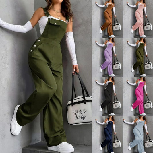 💎42% OFF! 💎 Women’s Retro Cargo Overalls – Adjustable Straps, Functional Pockets & Straight-Leg Fit