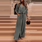 👗 LIMITED-TIME 50% OFF! ✨ Women's 2-Piece Set – Deep V-Neck, Relaxed Pants, 2 Colors 🍁