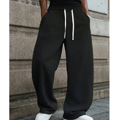 💎 60% OFF! 💎 Men's Casual Loose Fit Drawstring Pants – Adjustable Waist, Side Pockets & Wrinkle-Resistant Polyester 🕶️👖