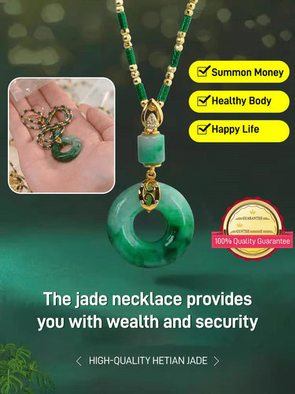 💎 60% OFF! 💎 Hetian Jade Prayer Peace Buckle – Authentic Xinjiang Nephrite, Handcrafted Blessing Pendant for Harmony & Protection 🕊️🧧