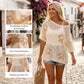 🌺 50% OFF! Women's Floral Jacquard Beach Cover-Up – Breathable Hollow-Knit, Bikini Set Included 🏖️