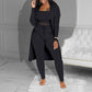 💎 50% OFF! 💎 Casual 3-Piece Knit Set – Cropped Top, Long Cardigan & Fitted Pants | Soft, Stretchy & On-Trend 🧶