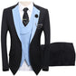 💎 50% OFF! 💎 Modern Contrast Color Wedding Suit – 3-Piece Slim-Fit Set in Bold Black & Light Blue (8 Colors!) 👔✨
