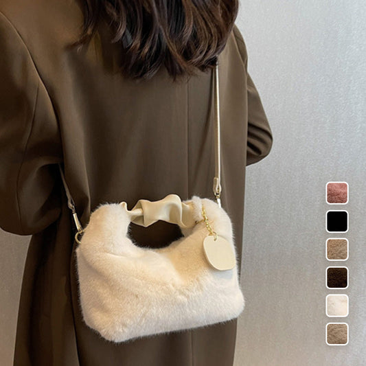 💎 50% OFF! 💎 2026 Multifunctional Faux Fur Bag – Convertible Shoulder/Crossbody, Skin-Friendly & Ultra-Chic 👜✨