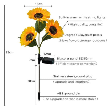 💎 50% OFF! 💎 Waterproof Solar Sunflower Lights – Realistic Petals, IP65 Weatherproof & 8–12H Auto Glow ☀️🌻
