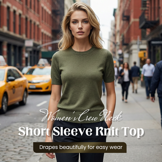 💎 60% OFF! 💎 Women’s Crew Neck Short Sleeve Knit Top – Lightweight, Relaxed Fit & Timeless Solid Colors 👚🌿