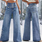 💎 55% OFF! 💎 Women’s High-Waist Wide-Leg Jeans 2026 – Side Slits, Stretch Denim & Retro Button Detail 👖✨