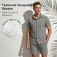 👕 LIMITED-TIME 50% OFF! ✨ Men's Jacquard Shirt & Shorts Set – 4-Way Stretch, 3 Colors, S-XXXL 🌴