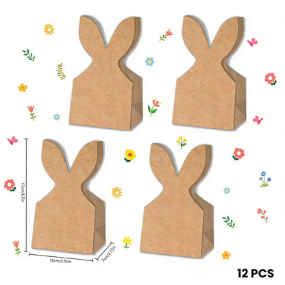 💎 34% OFF! 💎 24-Pack Easter Bunny Paper Gift Bags with Ribbons – Festive Rabbit Ear Design, Durable Kraft & Easy Assembly 🐰🎁
