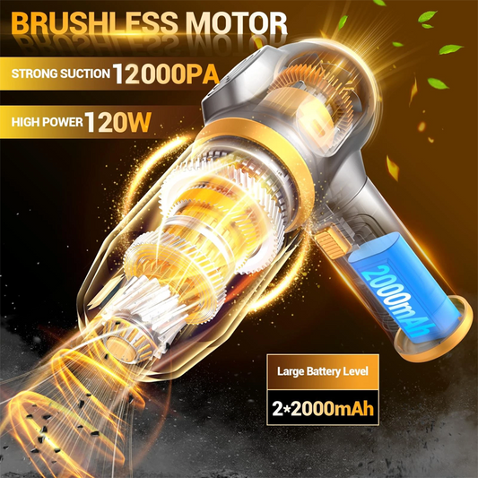 🚗 LIMITED-TIME 50% OFF! 🔋 Cordless 4-in-1 Car Vacuum – 12000Pa Suction, Digital Display, Type-C ✨