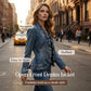 🧥 LIMITED-TIME 50% OFF! ✨ Women's Denim Jacket – Open-Front, Ruffle Trim, Lightweight, Classic Wash ✨